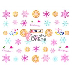 Stickere cu Apa pentru unghii cod BN671 - Sarbatori de Iarna